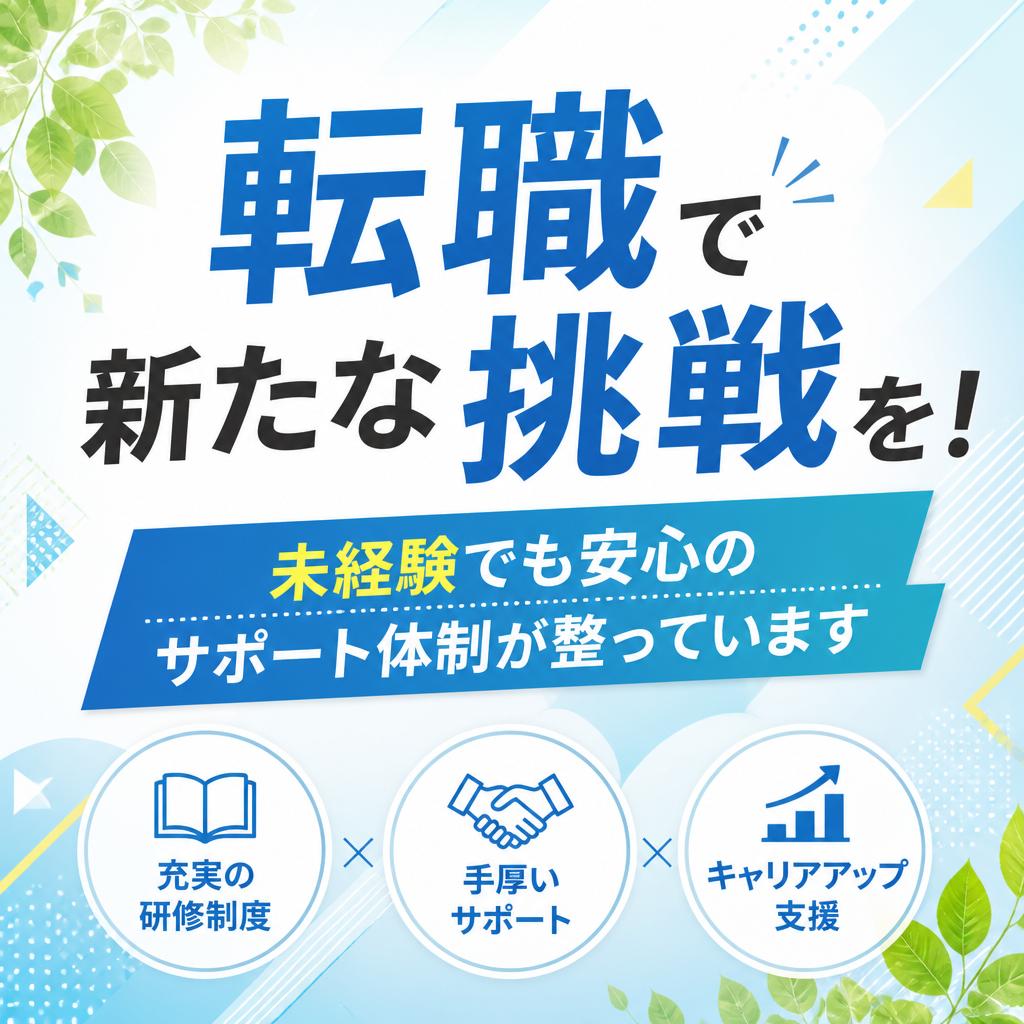 転職で新たな挑戦を! 未経験でも安心のサポート体制が整っています