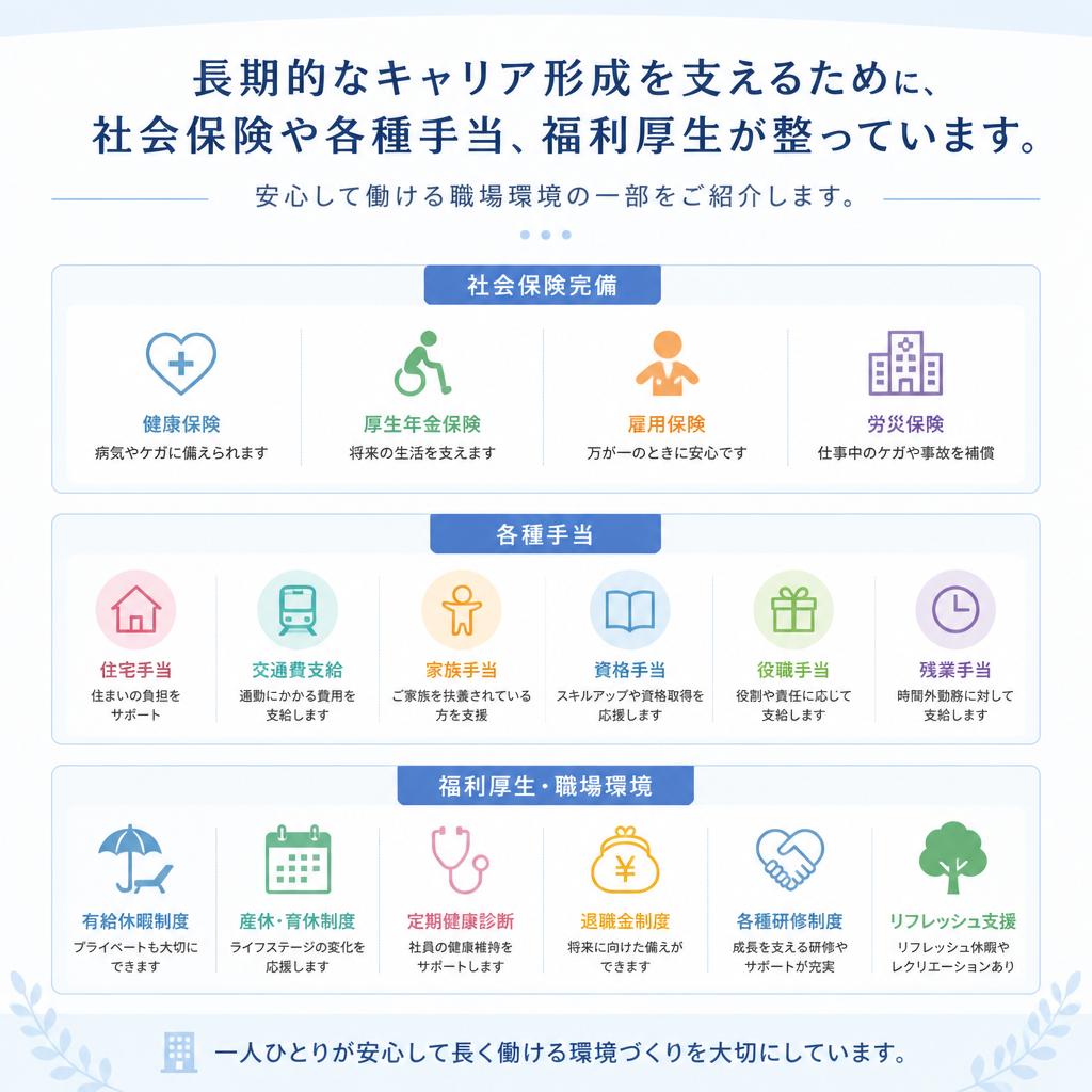 充実した福利厚生で安心のサポート